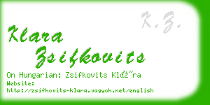 klara zsifkovits business card